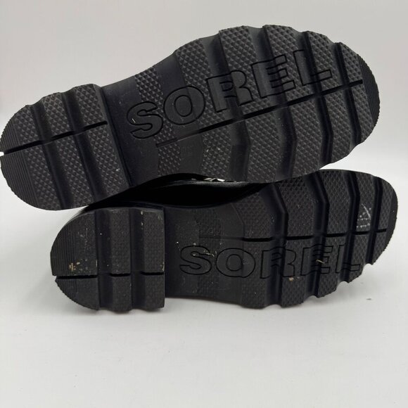 Sorel Womens Black Waterproof Lace-Up Winter Boots With Fleece Lining & Rugged - Picture 7 of 9